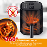 GOURMETmaxx Heißluft-Fritteuse Mechanisch 3,6l - Schwarz mit 360° Heißluftzirkulation für fettarmes, knuspriges Frittieren und Grillen.