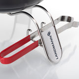 LANDMANN Piccolino King Grillzange aus Edelstahl mit gummiertem Griff, passend für sicheren Transport und Grillen.