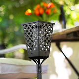 PRIMA GARDEN Solar-Leuchte Fackel - 4er-Set - schwarz mit LED-Fackeleffekt, kabellos, Solarpanel und energiesparendem Akkubetrieb für Garten und Balkon.