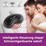 VITALmaxx Anti-Schnarch-Gerät - schwarz erkennt Schnarchgeräusche und stoppt sie mit vibrationsbasierter Muskelstimulation, kabellos und ultraleicht.