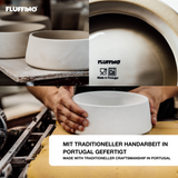 FLUFFINO® Hundenapf / Futternapf Keramik - 800 ml, handgefertigt in Portugal, lebensmittelecht und spülmaschinenfest, blau.
