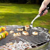 LANDMANN Pure Grillwender aus Edelstahl mit gummiertem Griff, ideal für großflächiges Grillgut und sichere Handhabung beim Grillen.