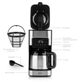 BEEM FRESH-AROMA-TOUCH Filterkaffeemaschine - Thermo mit Timer, Aroma-Switch, Permanentfilter und Isolierkanne für bis zu 10 Tassen.