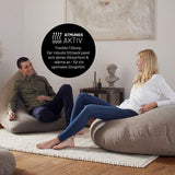 LUMALAND Sitzsack Interior Line - bequemer, runder Sitzsack mit leinenartigem Bezug in natürlichem Braunton, ideal für Indoor-Chillout-Zonen.