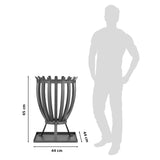 LANDMANN Feuerkorb "Steel Stripes" aus pulverbeschichtetem Stahl mit stabilem Stand und Bodenplatte, ideal für Garten und Flammenspiel.