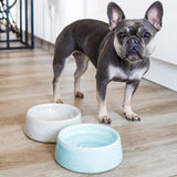 FLUFFINO® Hundenapf / Futternapf Keramik - 800 ml in Grau, handgefertigt, lebensmittelecht, spülmaschinenfest, ideal für kleine und mittelgroße Hunde.