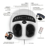 nah-vital® Shiatsu-Fußmassagegerät mit 3 Massagemodi, 3 Intensitätsstufen, Wärmefunktion, Luftdruckmassage und Fernbedienung, weiß.