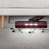 MAXXMEE Akku-Zyklon-Staubsauger PLUS saugt Staub unter Möbel, LED-Beleuchtung und Saugkraftregulierung für gründliche Reinigung.