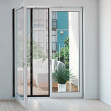 Hoberg Tür-Insektenschutz 100 x 210 cm mit Magnetverschluss, selbstschließend, anthrazit, ohne Bohren, flexible Höhe, für Balkontüren.