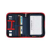 FC BAYERN MÜNCHEN Federtasche Mia san Mia blau/rot mit Logo, 16 Buntstiften, Anspitzer, Radiergummi, Stundenplan und mehr.