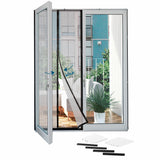 Hoberg Tür-Insektenschutz 100 x 210 cm mit Magnetverschluss, selbstklebend, anthrazit, luftdurchlässig und halbtransparent.