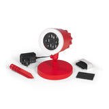 LED-Motivstrahler Projektor FC BAYERN MÜNCHEN mit Erdspieß, Indoor-Sockel, wetterbeständig, projiziert FCB-Logo rotierend innen & außen.