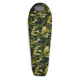 Where Tomorrow Camping Schlafsack Classic Mumienschlafsack in Camouflage Grün, 230x80x55 cm, wasserabweisend und warm.