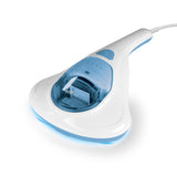 MAXXMEE Milben-Handstaubsauger mit UV-C Licht, weiß/blau, beseitigt Milben und desinfiziert Matratzen und Bettwäsche effektiv.