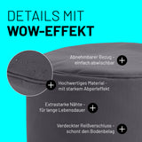 LUMALAND Indoor Outdoor Sitzhocker 25 x 45 cm Anthrazit mit wasserabweisendem, pflegeleichtem Bezug und verdecktem Reißverschluss.