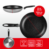 Mama Rossi Aluminium-Pfanne mit Cool-Touch-Griff 28 cm, antihaftbeschichtet, backofen- und spülmaschinengeeignet, anthrazit.