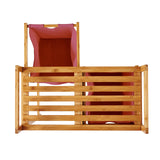 LUMALAND Bambus Wäschekorb mit 2 ausziehbaren rosa Wäschesäcken, 73x64x33 cm, wasserabweisend und pflegeleicht.