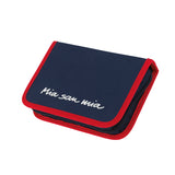 FC BAYERN MÜNCHEN Federtasche Mia san Mia blau/rot mit 16 Buntstiften, Anspitzer, Radiergummi und Stundenplan.