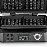 N8WERK Waffeleisen mit Antihaftbeschichtung, LCD-Display und 5 Programmen für Belgische & klassische Waffeln in unter 4 Minuten.