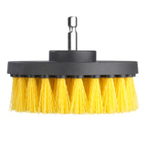 CLEANmaxx Bürstenaufsatz-Set für Bohrmaschine mit robusten gelben Bürsten für vielseitige Reinigungsanwendungen und schwer zugängliche Stellen.