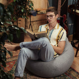 LUMALAND Comfort Line XXL Sitzsack in Dunkelblau, 100x120x50 cm, EPS-Perlenfüllung, bequemer Bodenkissen-Sitz für Innenbereich.