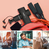 MAXXMEE Mini Massage Gun Hot & Cold Pro schwarz mit 6 Aufsätzen, Power-Boost und Soft-Grip für effektive Muskelmassage und Regeneration.