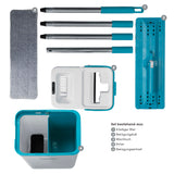 CLEANmaxx Wischmopp Easy Mopp - 2,5l weiß/türkis mit elektrischer Frischwasserpumpe und 2 Wassertanks für hygienische Bodenreinigung.