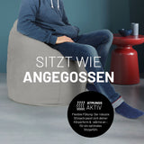LUMALAND Luxury XL Sitzsack stylischer Beanbag - 120L Füllung in Grau, flexibel und atmungsaktiv für hohen Sitzkomfort.