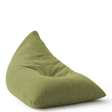 LUMALAND Sitzsack Interior Line Lime, dreieckiger Sitzkissen-Bean Bag mit 370l Füllung, weicher Leinen-Look, 150x100x100 cm.