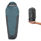 Where Tomorrow Camping Schlafsack Small & Light wasserabweisender Mumienschlafsack 220x80x50 cm mit Tasche Goblinblau-Grau