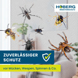 HOBERG Insektenschutzgitter mit Magnetbefestigung – Fenster – 4er-Set schützt zuverlässig vor Mücken, Wespen, Spinnen und anderen Insekten.