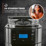 Barista Kaffeemaschine mit Mahlwerk mit Isolierkanne, 1000 Watt, Edelstahl/schwarz, digitaler 24-Stunden-Timer, LCD-Display.