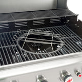 LANDMANN Grillspieß-Set - 41 cm - Edelstahl, 5 drehbare Spieße, rostfreier Edelstahlring verhindert Anbrennen auf Gas- und Holzkohlegrills.