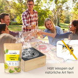VapoWesp Pulver Lemon & Basil 100 g aromatischer Duft mit Zitrone und Basilikum für VapoWesp Räucherbox gegen Wespen