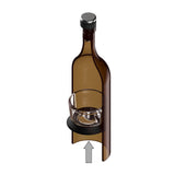 Winemaster Aromaschutz-Flasche - 750 ml braun mit verschiebbarem Boden und Edelstahlverschluss zum Schutz vor Sauerstoff.