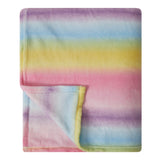 LUMALAND Kuscheldecke für Kinder 100 x 150 cm in weichem Coral-Fleece mit buntem Regenbogen-Multicolour-Design, pflegeleicht und hautfreundlich.