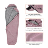 Where Tomorrow Camping Schlafsack Small & Light Mumienschlafsack in Rose mit wasserabweisendem Material und Konturkapuze.