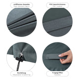 LUMALAND Gartenmöbelabdeckung Grill Abdeckhaube 152,4x63x125 cm mit reißfestem PVC-Gewebe, Kordelzug und Tragegriffen in Grün/Grau.