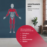 VITALmaxx Heimtrainer Fitness Bike schwarz/rot mit magnetischer Bremse und Expanderbändern für effektives Ganzkörper-Training.