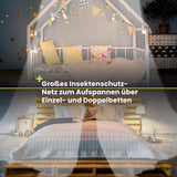 HOBERG Insekten-Baldachin - großer Schutz für Einzel- und Doppelbetten, zum Bohren oder Kleben, flexibel und komfortabel.