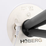 Hoberg Solar-Stehlampe mit USB-Ladekabelanschluss und schlichter Basis, kabellose LED-Solarleuchte für Innen und Außen.