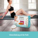 TRIGGin Triggerknopf orange mit pinkem Tape zur Schmerzpunktmassage und Förderung der Durchblutung bei Muskelverspannungen.