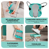MAXXMEE Fußstütze Pediküre Salon Step mint/weiß mit Schublade, verstellbarer Fußablage und Abstellfläche für Nagellack.