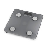 MAXXMEE Personen-Waage Körperanalyse mit Bluetooth & App grau, digitale Waage für Gewicht, Körperfett und BMI mit App-Anbindung.