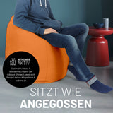 LUMALAND Luxury XL PLUS Sitzsack stylischer orange Beanbag mit 220L Füllung und extra starken Nähten für optimalen Sitzkomfort.