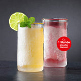 GOURMETmaxx Glas selbstkühlend 2er-Set je 280 ml mit Cooling-Gel für kalte Getränke ohne Eis, langlebig und schnell gekühlt.
