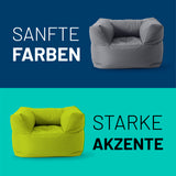 LUMALAND Sitzsack-Sofa Sessel Apfelgrün, modular, 400 L Volumen, pflegeleicht, extra stark, komfortabel für drinnen und draußen.