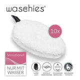 waschies Abschmink-Pads 10er-Set weiß, weiche Mikrofasern, nur mit Wasser, schonende Reinigung, waschbar bis 95 °C, besonders saugfähig