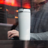 THERMOS Guardian Line Isolier-Trinkbecher 500 ml weiß matt aus doppelwandigem Edelstahl, auslaufsicher und leicht mit Slide Lock Lid.