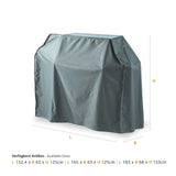 LUMALAND Gartenmöbelabdeckung Grill Abdeckhaube 165 x 63 x 125 cm, wasserdicht, grün/grau, schützt vor Wetter und Schmutz.